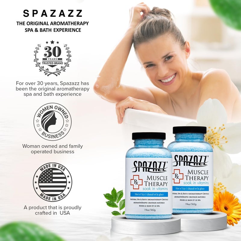 Spazazz RX Therapy Crystals for Muscle Therapy - Hot N' Icy Bath Minerals, 19-Ounce - Image 5